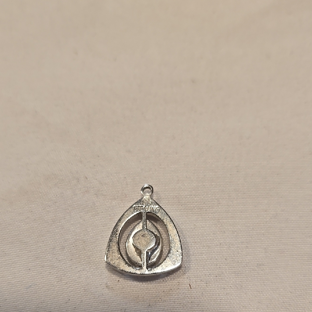 Sterling Silver and Black Clip-On Earrings and Charm - Picture 3 of 5